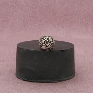 pandora sterling silver swirls & dots bead charm pendant